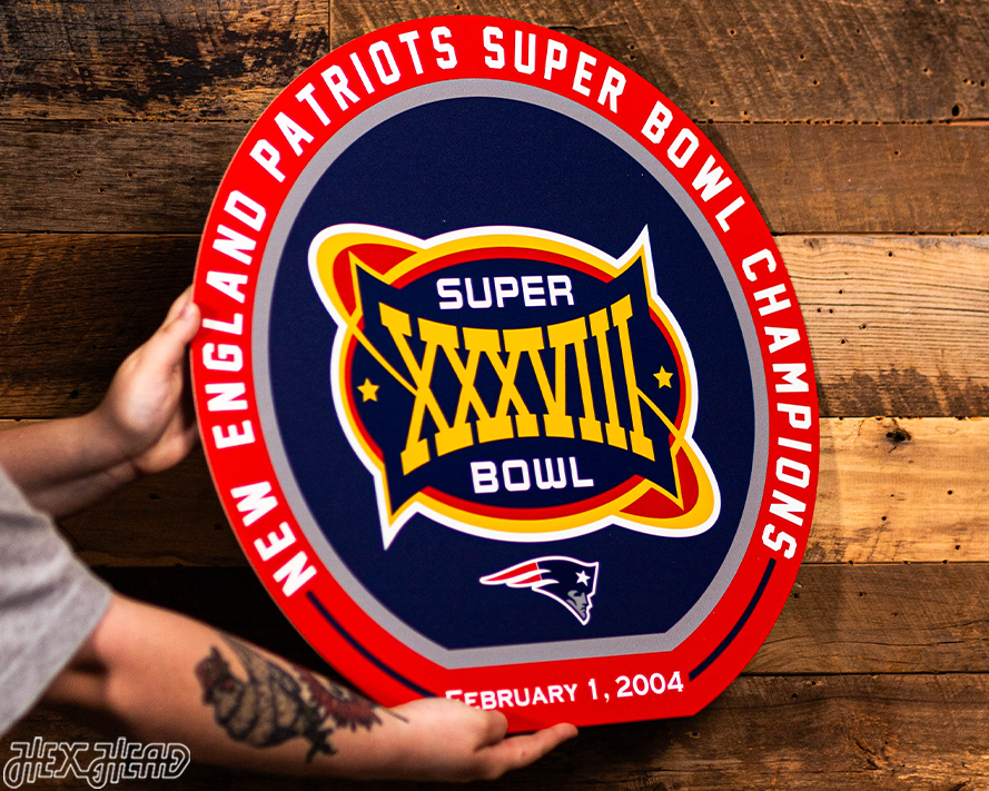 VARSITY Collection- Single Layer New England Patriots Super Bowl XXXVIII Metal Wall Art