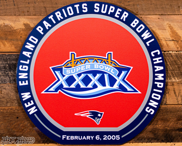 VARSITY Collection- Single Layer New England Patriots Super Bowl XXXIX Metal Wall Art