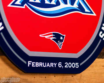 VARSITY Collection- Single Layer New England Patriots Super Bowl XXXIX Metal Wall Art
