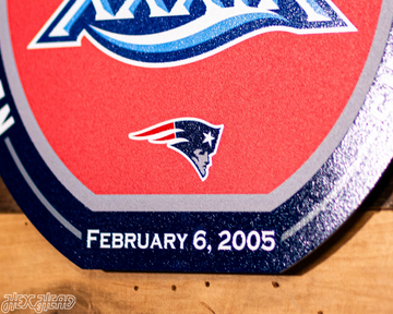 VARSITY Collection- Single Layer New England Patriots Super Bowl XXXIX Metal Wall Art