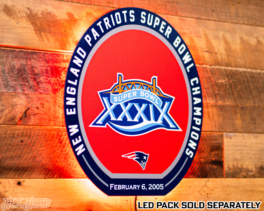 VARSITY Collection- Single Layer New England Patriots Super Bowl XXXIX Metal Wall Art