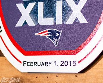 VARSITY Collection- Single Layer New England Patriots Super Bowl XLIX Metal Wall Art
