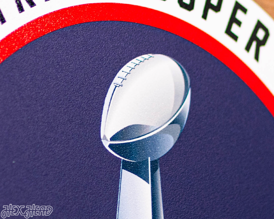 VARSITY Collection- Single Layer New England Patriots Super Bowl XLIX Metal Wall Art