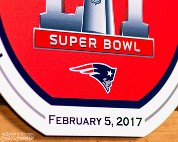 VARSITY Collection- Single Layer New England Patriots Super Bowl LI Metal Wall Art