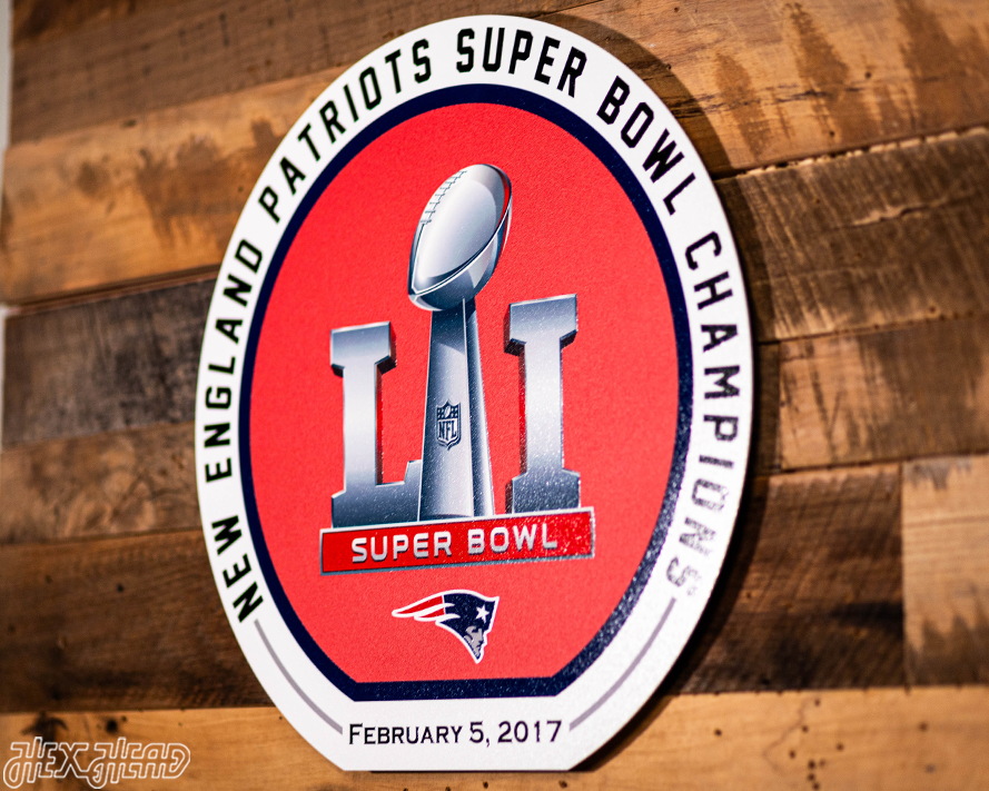 VARSITY Collection- Single Layer New England Patriots Super Bowl LI Metal Wall Art