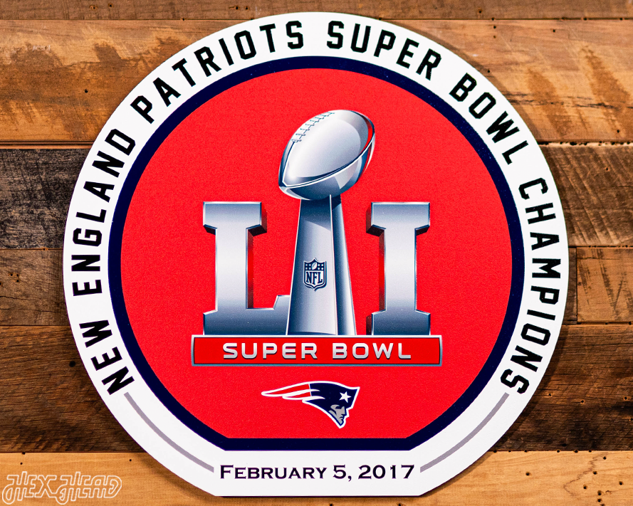 VARSITY Collection- Single Layer New England Patriots Super Bowl LI Metal Wall Art