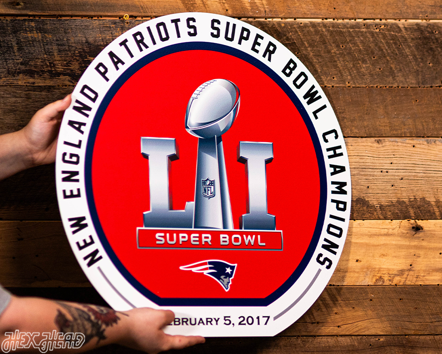 VARSITY Collection- Single Layer New England Patriots Super Bowl LI Metal Wall Art