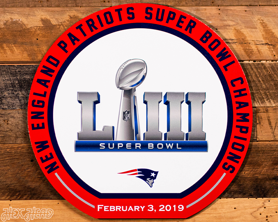 VARSITY Collection- Single Layer New England Patriots Super Bowl LIII Metal Wall Art