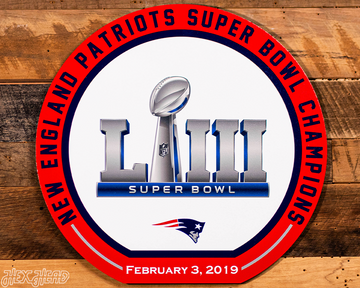 VARSITY Collection- Single Layer New England Patriots Super Bowl LIII Metal Wall Art