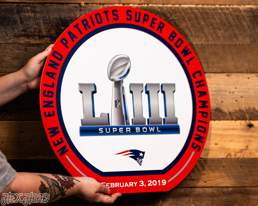 VARSITY Collection- Single Layer New England Patriots Super Bowl LIII Metal Wall Art