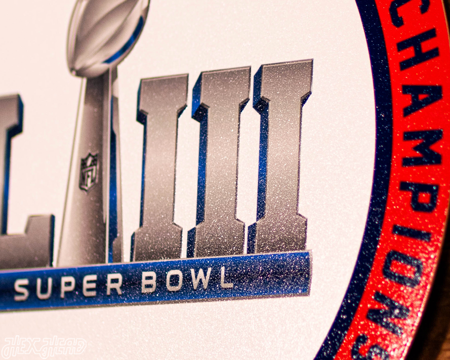 VARSITY Collection- Single Layer New England Patriots Super Bowl LIII Metal Wall Art