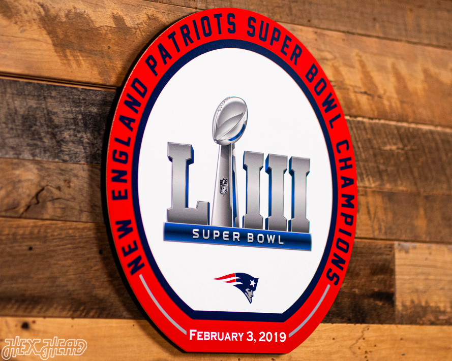 VARSITY Collection- Single Layer New England Patriots Super Bowl LIII Metal Wall Art
