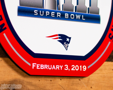 VARSITY Collection- Single Layer New England Patriots Super Bowl LIII Metal Wall Art