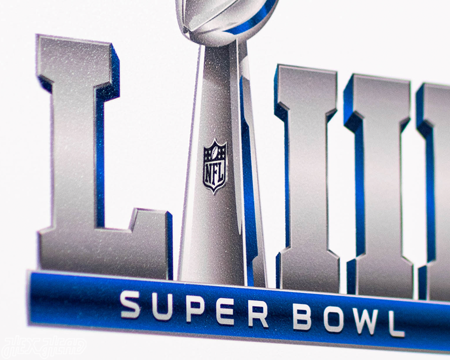 VARSITY Collection- Single Layer New England Patriots Super Bowl LIII Metal Wall Art