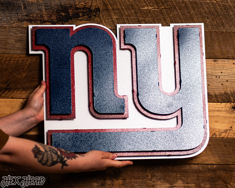 New York Giants "NY" 3D Vintage Metal Wall Art