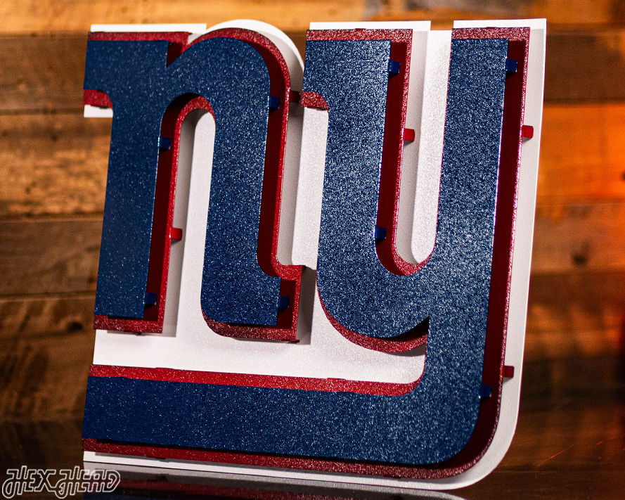 New York Giants "NY" 3D Vintage Metal Wall Art
