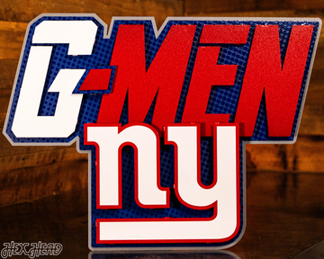 New York Giants - Hex Head EXCLUSIVE "G-Men" Wordmark 3D Metal Wall Art