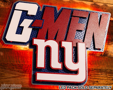 New York Giants - Hex Head EXCLUSIVE "G-Men" Wordmark 3D Metal Wall Art