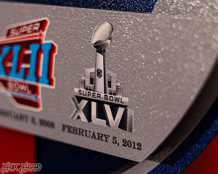 New York Giants DYNASTY - Super Bowl Wins w/ Replaceable Icon Plate 3D Vintage Metal Wall Art