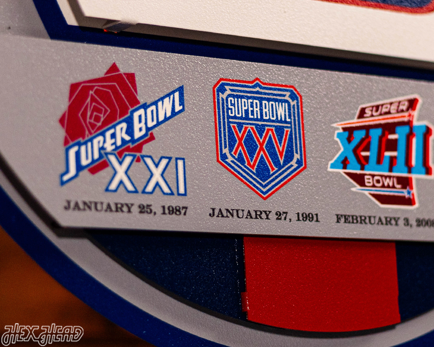 New York Giants DYNASTY - Super Bowl Wins w/ Replaceable Icon Plate 3D Vintage Metal Wall Art