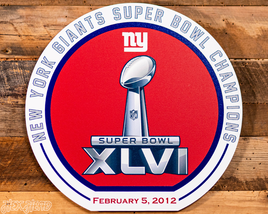 VARSITY Collection- Single Layer New York Giants Super Bowl XLVI Metal Wall Art