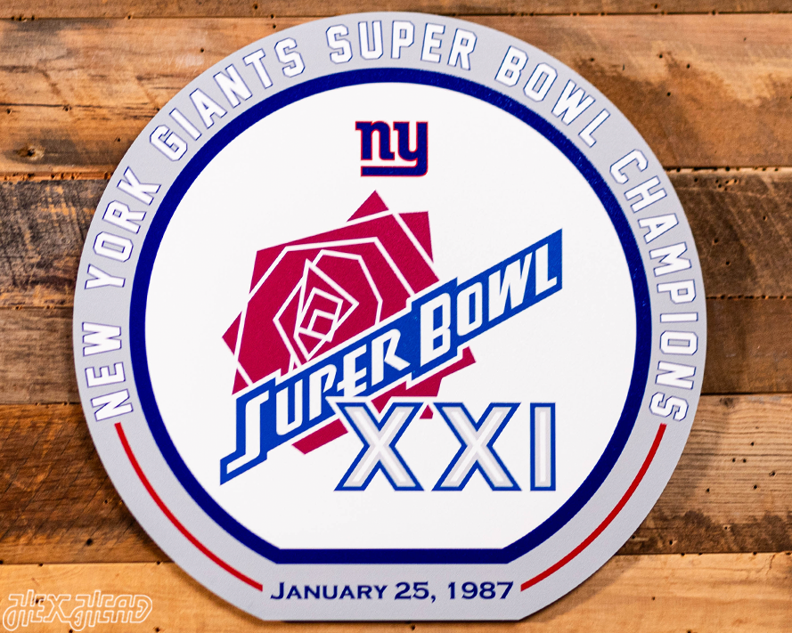 VARSITY Collection- Single Layer New York Giants Super Bowl XXI Metal Wall Art