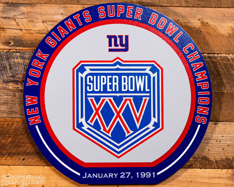 VARSITY Collection- Single Layer New York Giants Super Bowl XXV Metal Wall Art