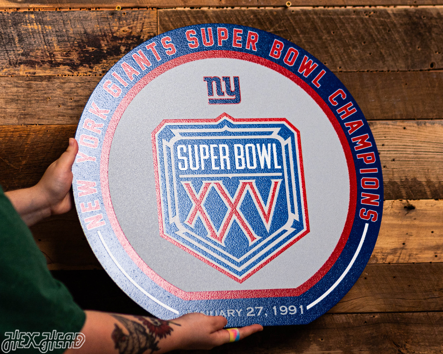 VARSITY Collection- Single Layer New York Giants Super Bowl XXV Metal Wall Art