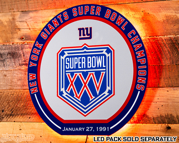 VARSITY Collection- Single Layer New York Giants Super Bowl XXV Metal Wall Art