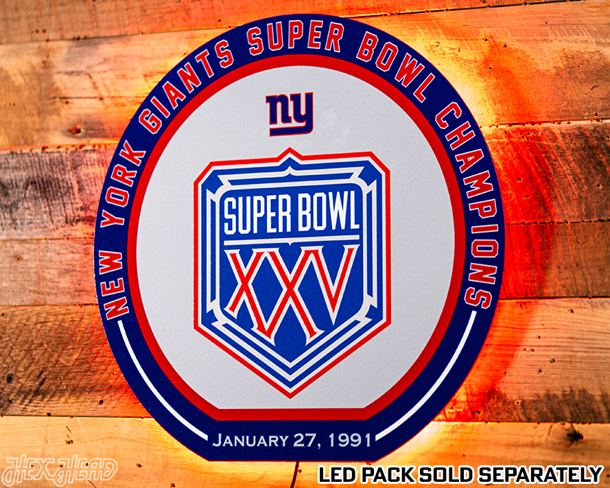 VARSITY Collection- Single Layer New York Giants Super Bowl XXV Metal Wall Art
