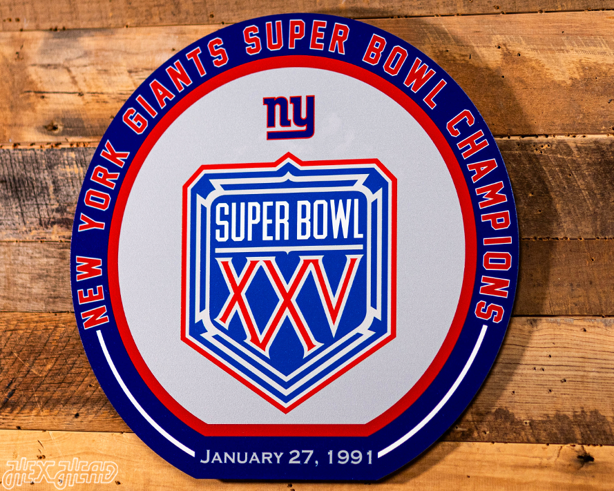 VARSITY Collection- Single Layer New York Giants Super Bowl XXV Metal Wall Art