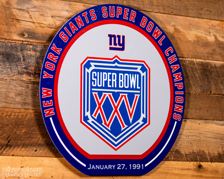 VARSITY Collection- Single Layer New York Giants Super Bowl XXV Metal Wall Art