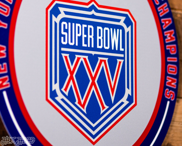 VARSITY Collection- Single Layer New York Giants Super Bowl XXV Metal Wall Art