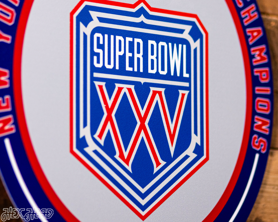 VARSITY Collection- Single Layer New York Giants Super Bowl XXV Metal Wall Art