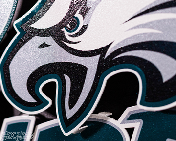 Philadelphia Eagles - Hex Head EXCLUSIVE "Go Birds" Wordmark 3D Metal Wall Art