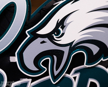 Philadelphia Eagles - Hex Head EXCLUSIVE "Go Birds" Wordmark 3D Metal Wall Art