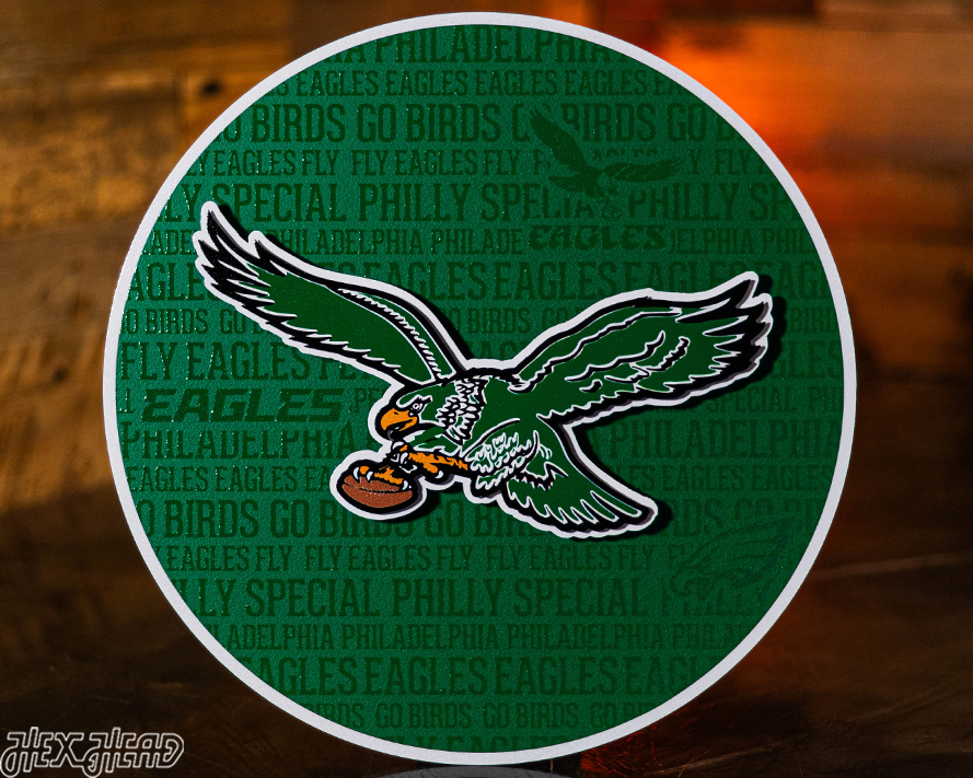 Philadelphia Eagles "1987" Throwback CRAFT SERIES 3D Embossed Metal Wall Art