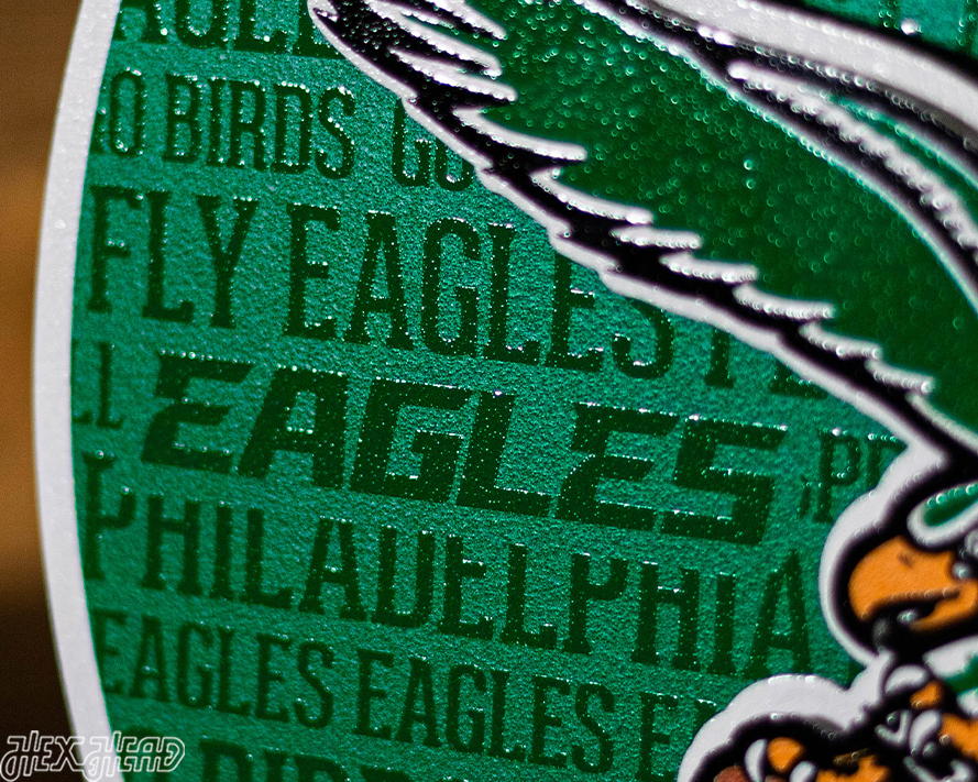 Philadelphia Eagles "1987" Throwback CRAFT SERIES 3D Embossed Metal Wall Art