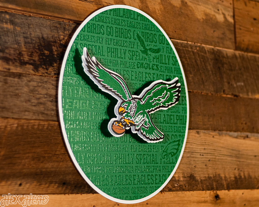 Philadelphia Eagles "1987" Throwback CRAFT SERIES 3D Embossed Metal Wall Art