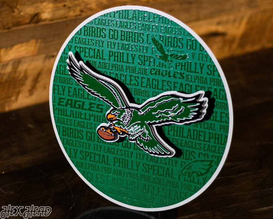 Philadelphia Eagles "1987" Throwback CRAFT SERIES 3D Embossed Metal Wall Art