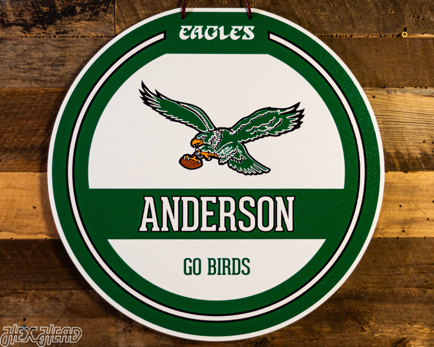 Philadelphia Eagles "1987" Throwback Personalized Monogram Metal Art