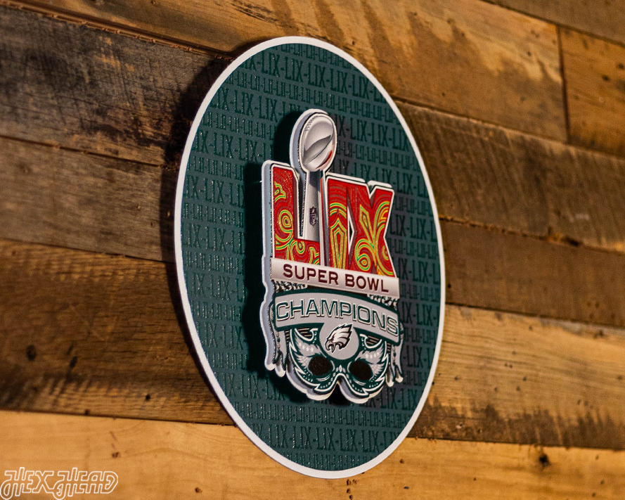 Philadelphia Eagles Super Bowl LIX CRAFT SERIES 3D Embossed Metal Wall Art