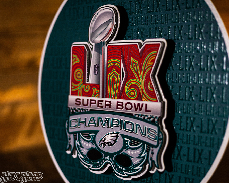 Philadelphia Eagles Super Bowl LIX CRAFT SERIES 3D Embossed Metal Wall Art