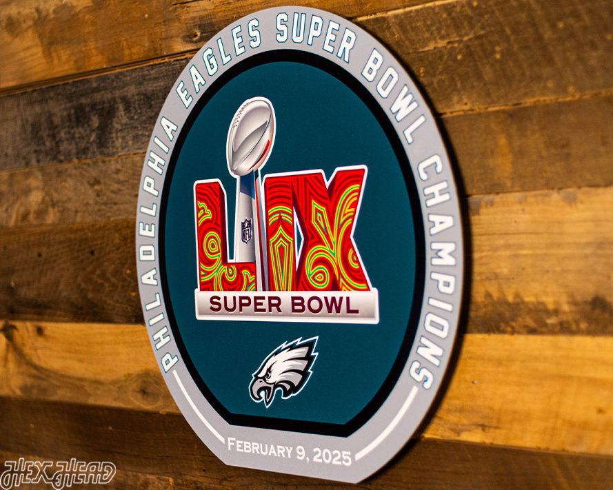 VARSITY Collection - SINGLE Layer Philadelphia Eagles Super Bowl LIX CHAMPIONS Wall Art