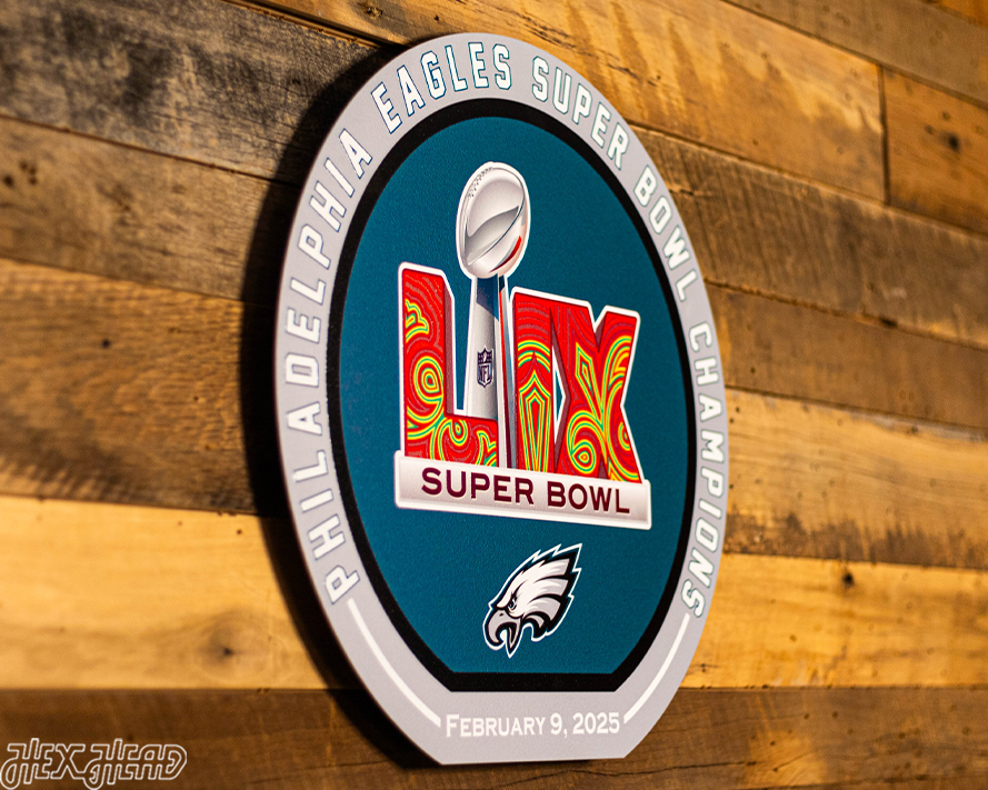 VARSITY Collection - SINGLE Layer Philadelphia Eagles Super Bowl LIX CHAMPIONS Wall Art