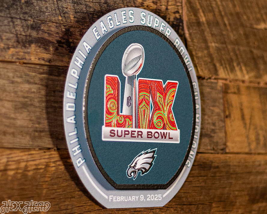 Philadelphia Eagles Super Bowl LIX CHAMPIONS "Double Play" On the Shelf or on the Wall Art