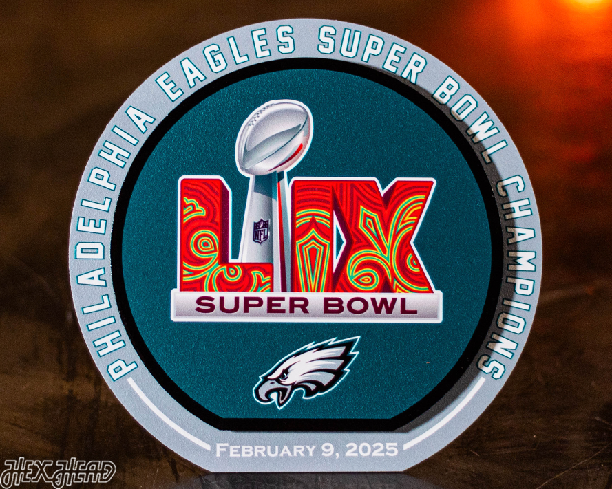 Philadelphia Eagles Super Bowl LIX CHAMPIONS "Double Play" On the Shelf or on the Wall Art