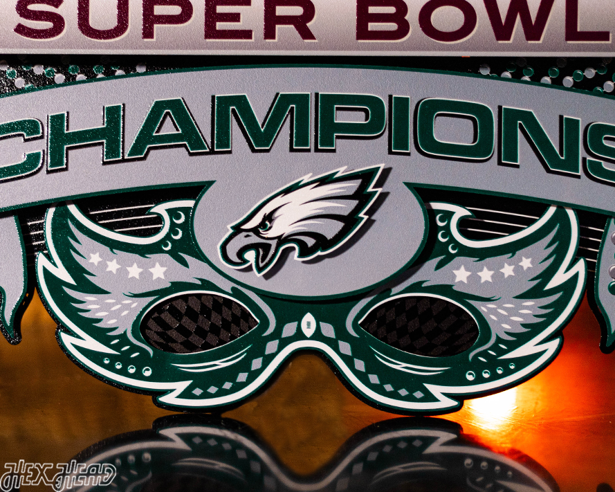 Philadelphia Eagles Super Bowl LIX CHAMPIONS! 3D Metal Wall Art