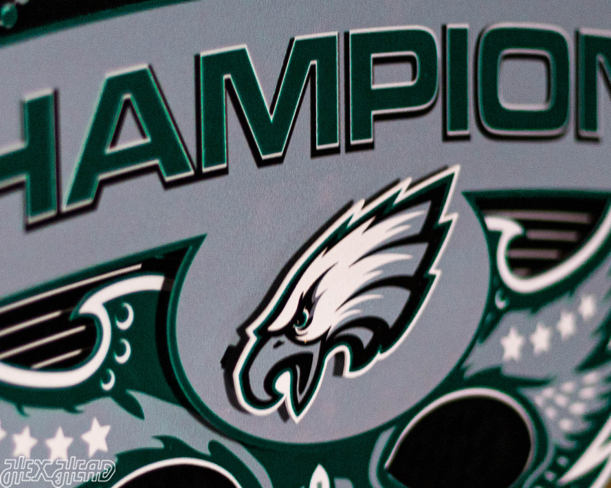 Philadelphia Eagles Super Bowl LIX CHAMPIONS! 3D Metal Wall Art