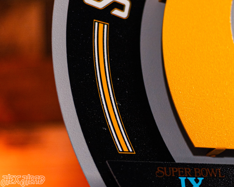 Pittsburgh Steelers DYNASTY - Super Bowl Wins w/ Replaceable Icon Plate 3D Vintage Metal Wall Art